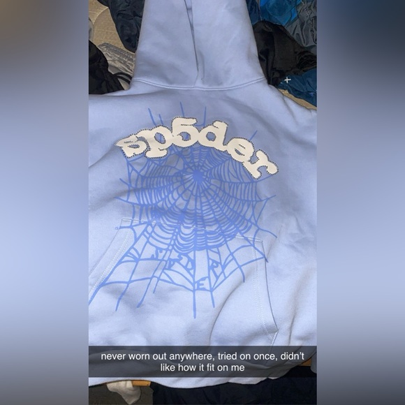 Sky Blue Sp5der Hoodie Never worn out anywhere tried on once
